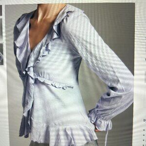 Anthropologie Ruffled Tie Top